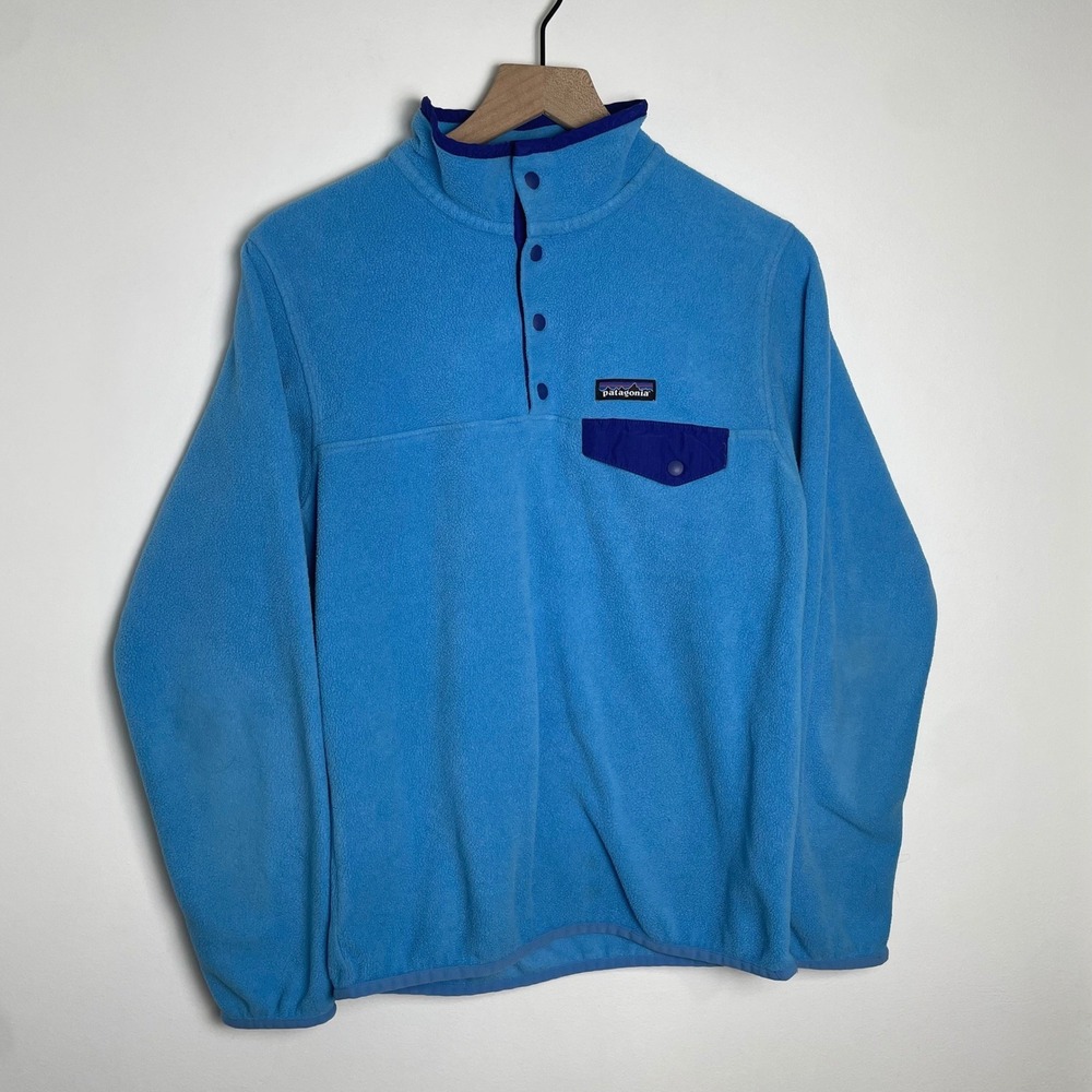 Patagonia Synchilla Snap T Fleece Women Medium Blue Outdoor Hiking Gorpcore